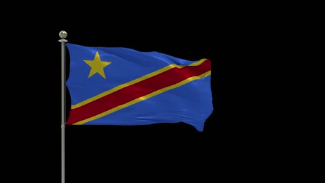 congo democratic various of flags waving national flag on pole, table flag