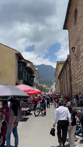 busy street market in a colombian town