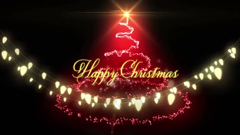 Animation-of-happy-christmas-text-over-fairy-lights-and-christmas-tree