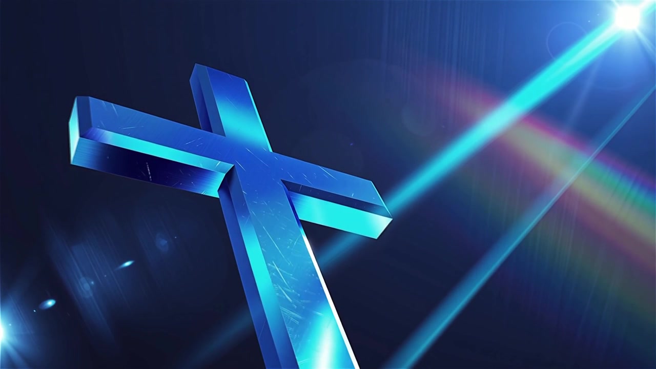 Cruz Cristiana con Luz Celestial, Fondo para Adoración.