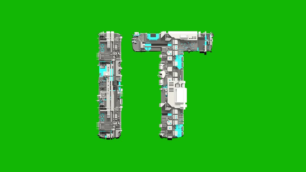 그것은 사이버 크 스타일의 파란색과 회색 금속 텍스트, 고립 - 루프 비디오