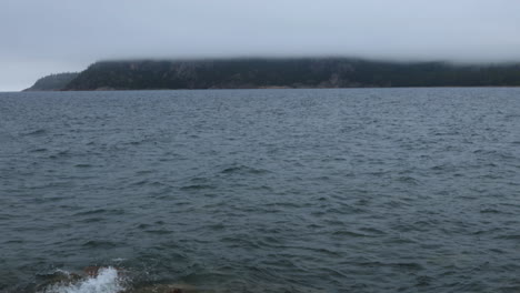 handheld shot of the rocky lake superior shore in ontario