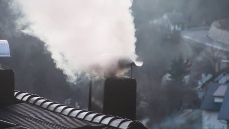 smoke from a chimney closeup