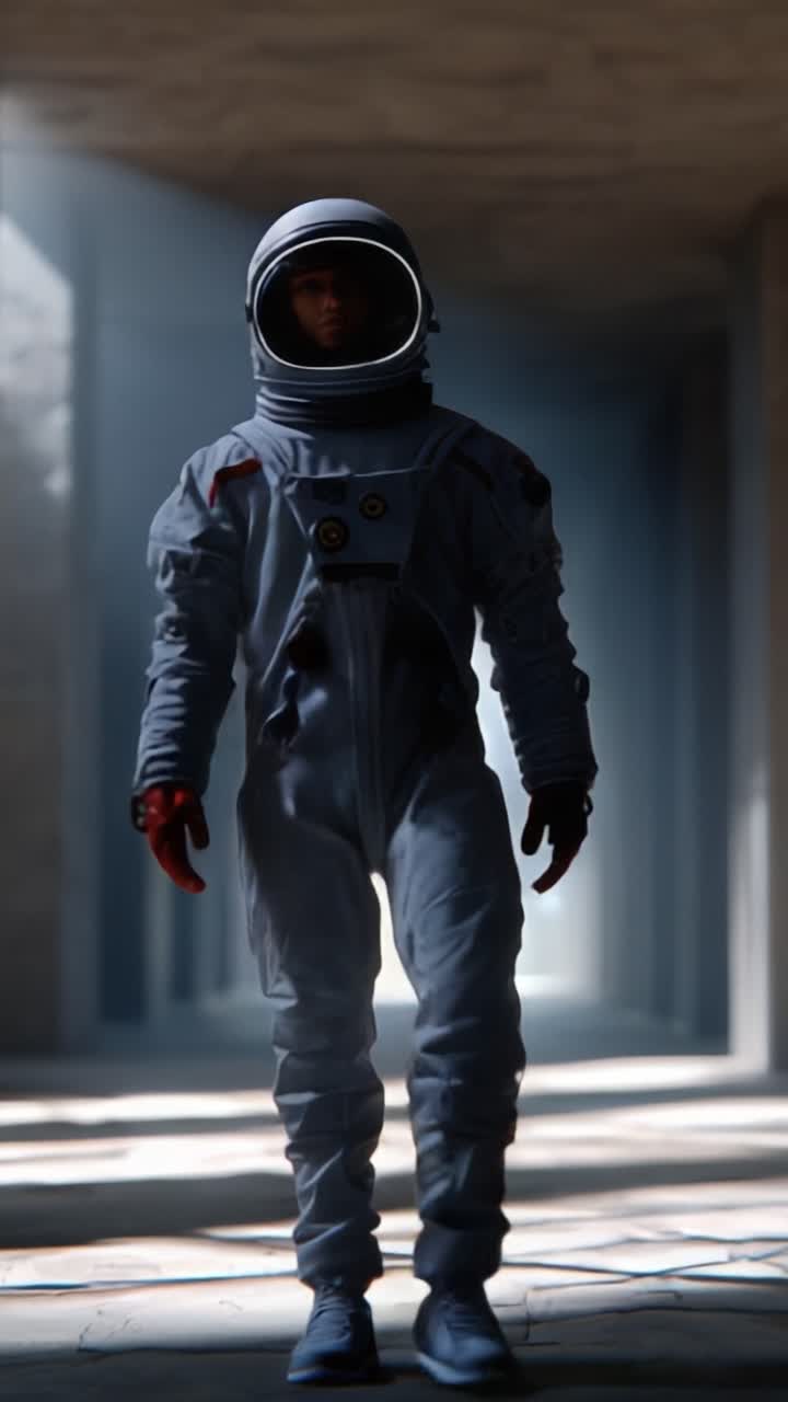 Astonishing Visual Transformation of an Astronaut Journeying from Light to Shadow in a Mysterious Space Environment Captured in Two Intriguing Frames