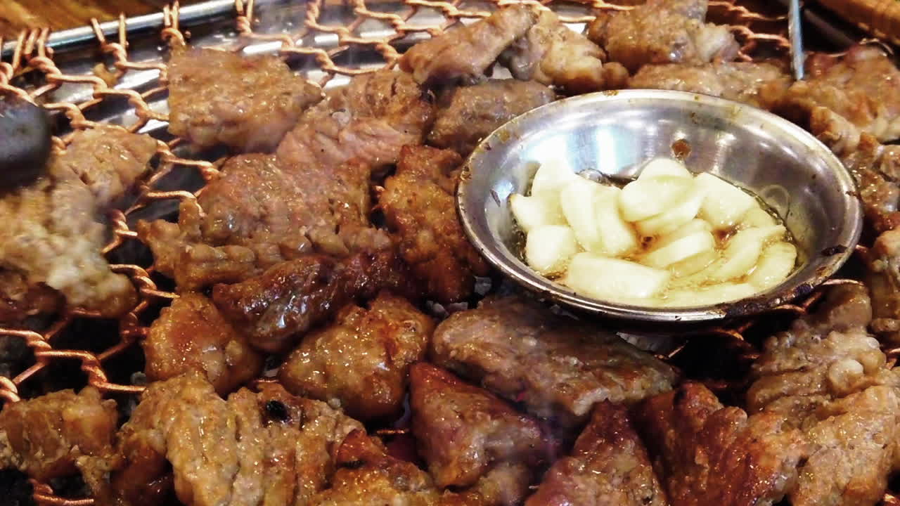 Delicious Korean BBQ Galbi with Roasted Garlic