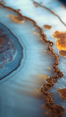 close-up abstract agate stone with golden vein