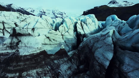 Aerial-view-of-blue-glacier-rocks