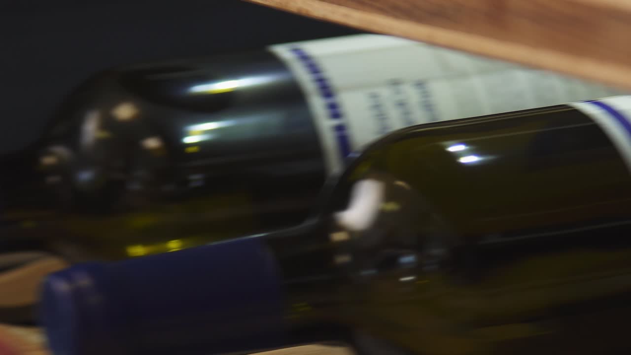 Wine Bottles in a Wooden Wine Rack