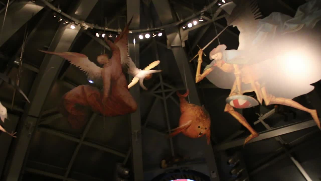 Brussels Atomium from inside, paning.