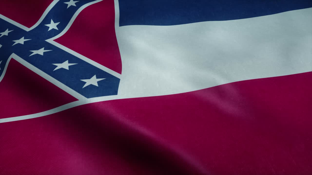 미시시피 주 발이 바람에 흔들리고, 매우 상세한 직물 질감으로 완벽한 루프.