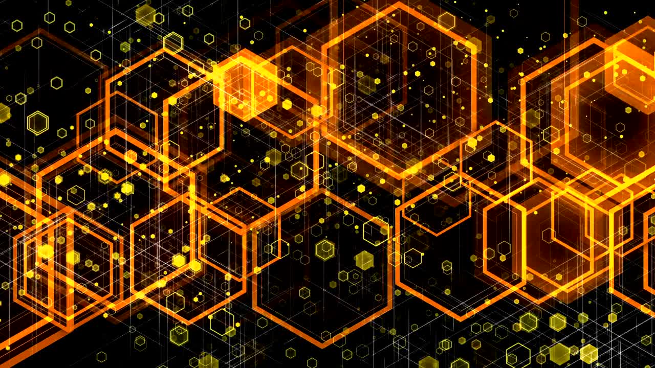 apariencia pulsante animada de formas geométricas de colores de diferentes tamaños. en bucle
