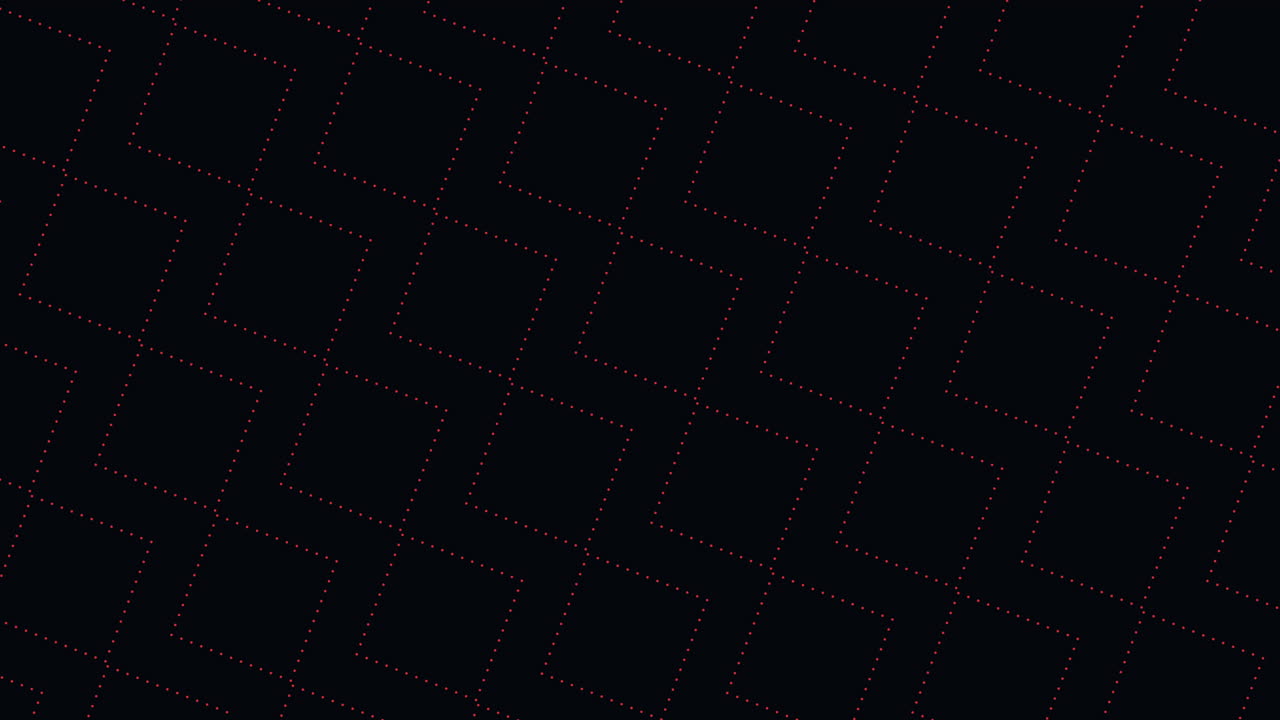 Abstract red square and diamond pattern on black background