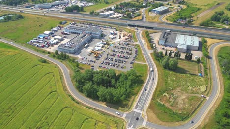 aerial view of goods warehouse