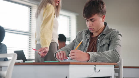 students in a classroom learning