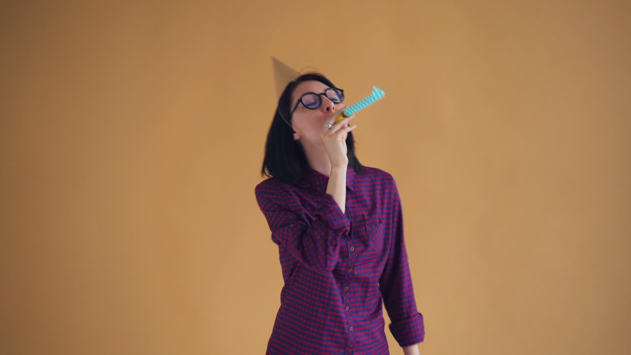 Woman Wearing Party Hat