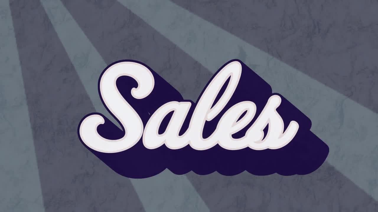 animación del texto de ventas en letras blancas sobre fondo gris