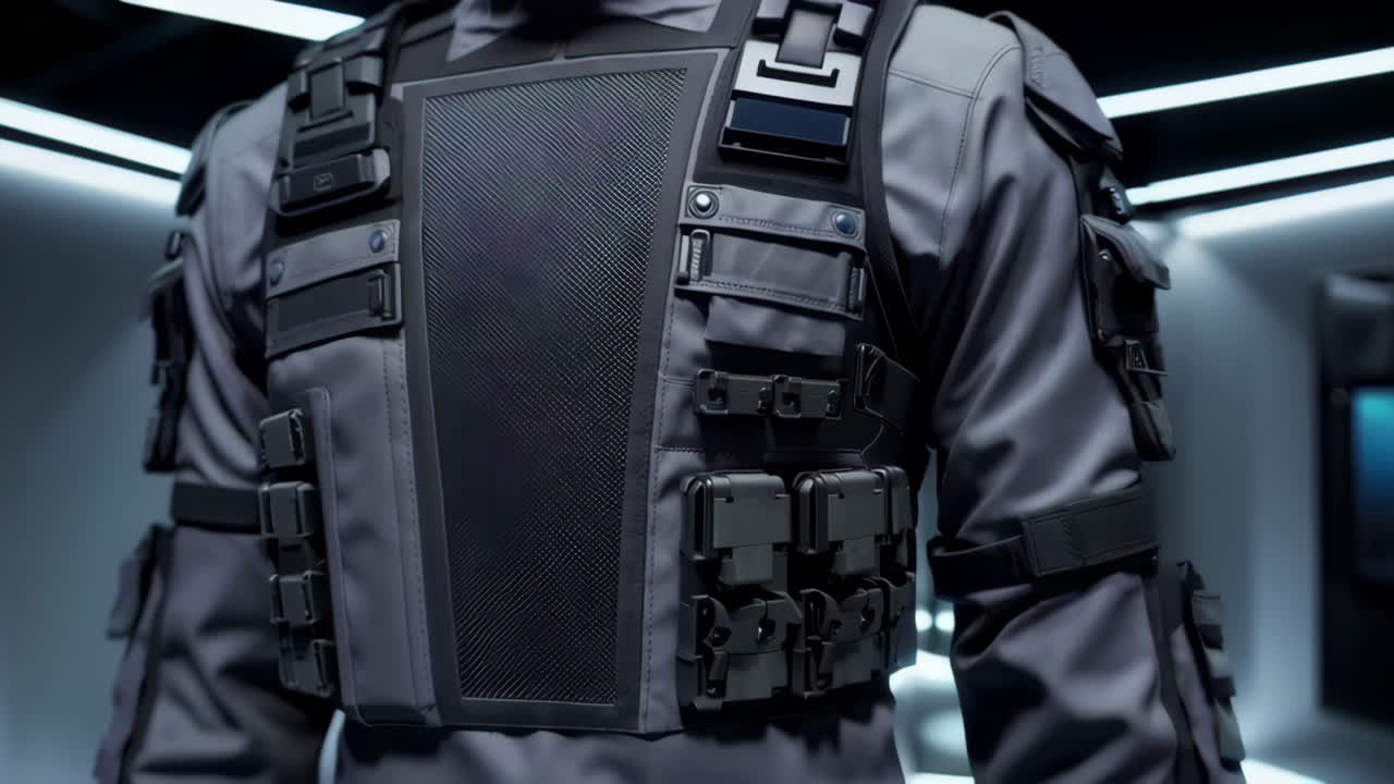 Futuristic Soldier in Protective Gear