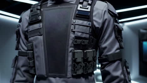 futuristic soldier in protective gear