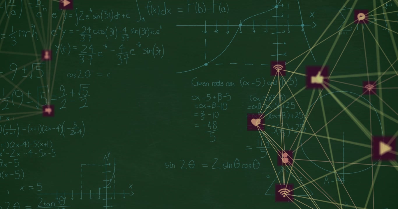 The video depicts handwritten mathematical calculations appearing on a chalkboard background