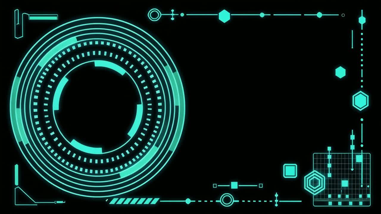 Glowing Blue Futuristic Digital HUD Interface Animation