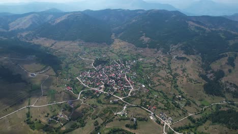 voskopoja is a mountain village in albania surrounded by pine forests, quiet tourist location for winter vacation