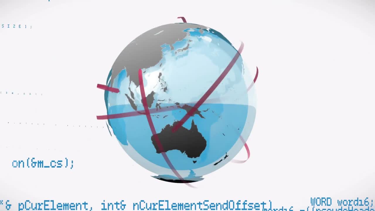 인터페이스 코드와 그 주위에 화살표가 있는 글로브