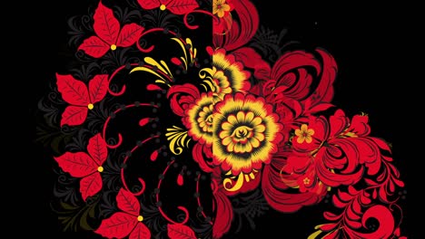 ornamental floral pattern in russian folk art style