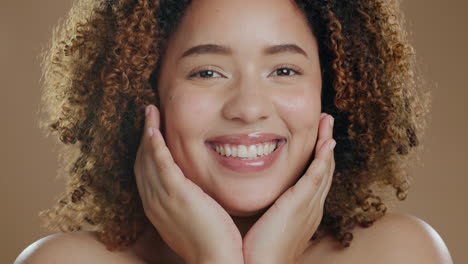 Rostro,-Mujer-Negra-Y-Cosmética-Para-Dermatología.