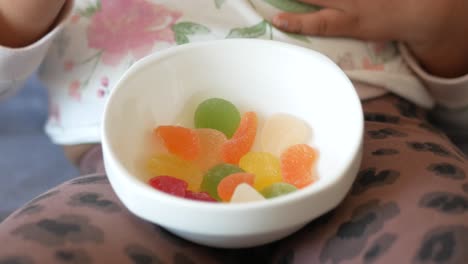 bowl of colorful gummy candies