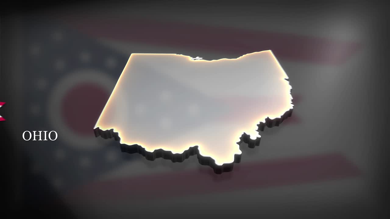 mapa animado en 3d de ohio