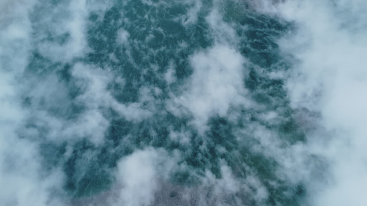 Steaming Hot Geothermal Lake In Kuirau Park, Rotorua, New Zealand - aerial top down
