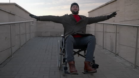 man in wheelchair on a ramp