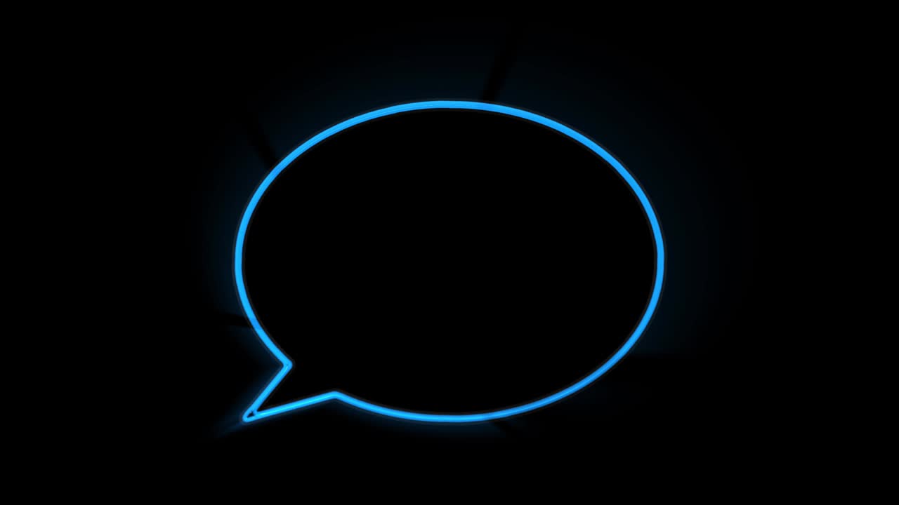 Animated white outlined speech bubble, chat balloon icon. Pictogram, comic book, anime. Useful for web site, banner, greeting cards, apps and social media posts. Chroma key, black screen background.