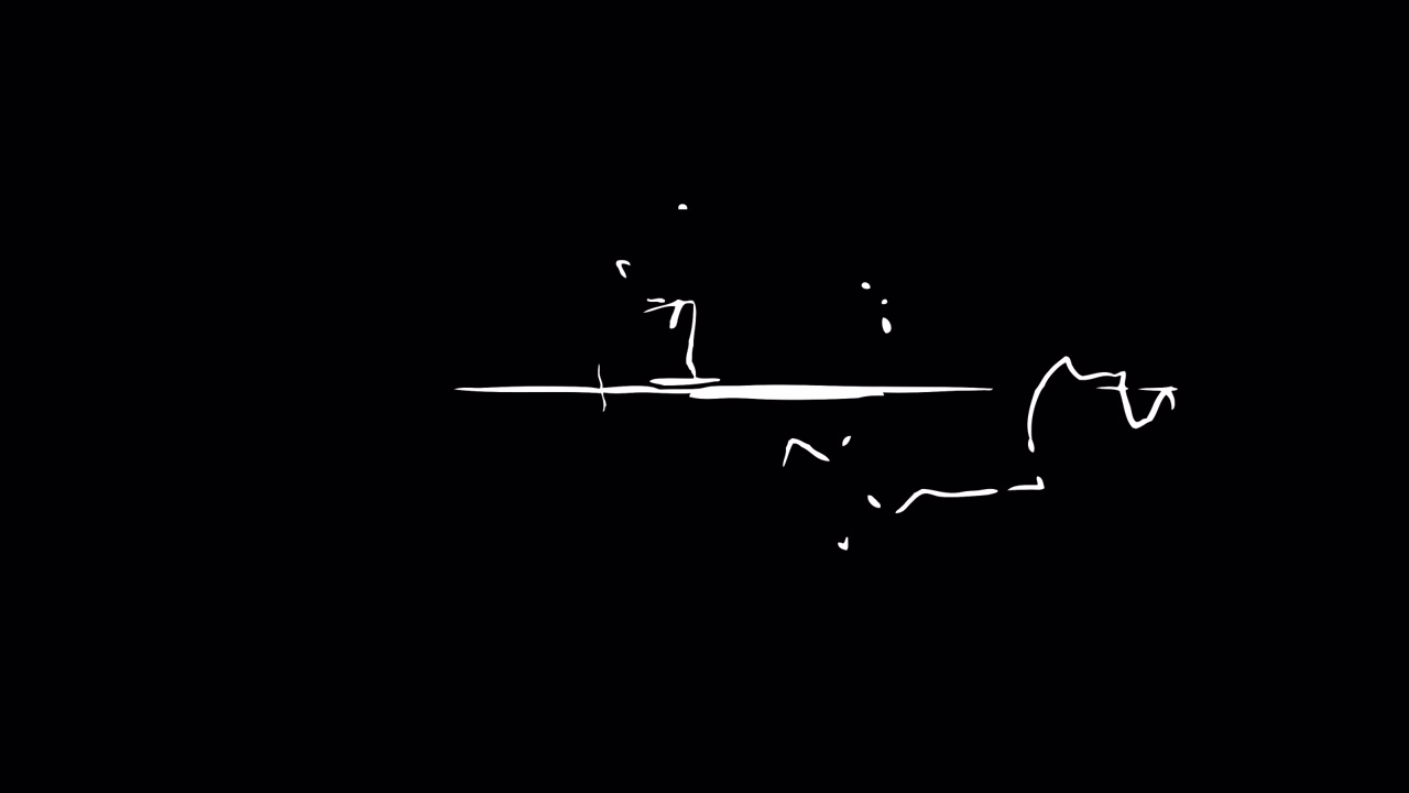 Animazione dinamica di rivelazione di line art bianca disegnata a mano