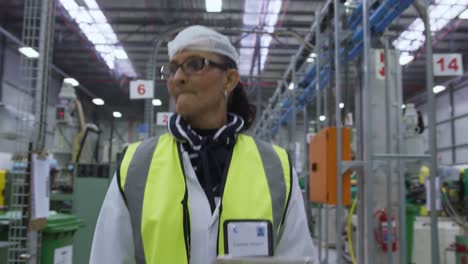 warehouse female worker working