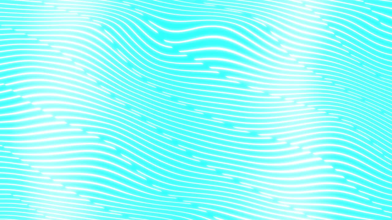 Animation of waving light trails on blue background