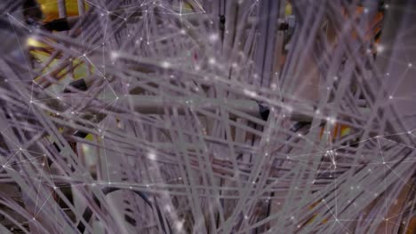 animación de la red de conexiones a través del hardware del servidor informático