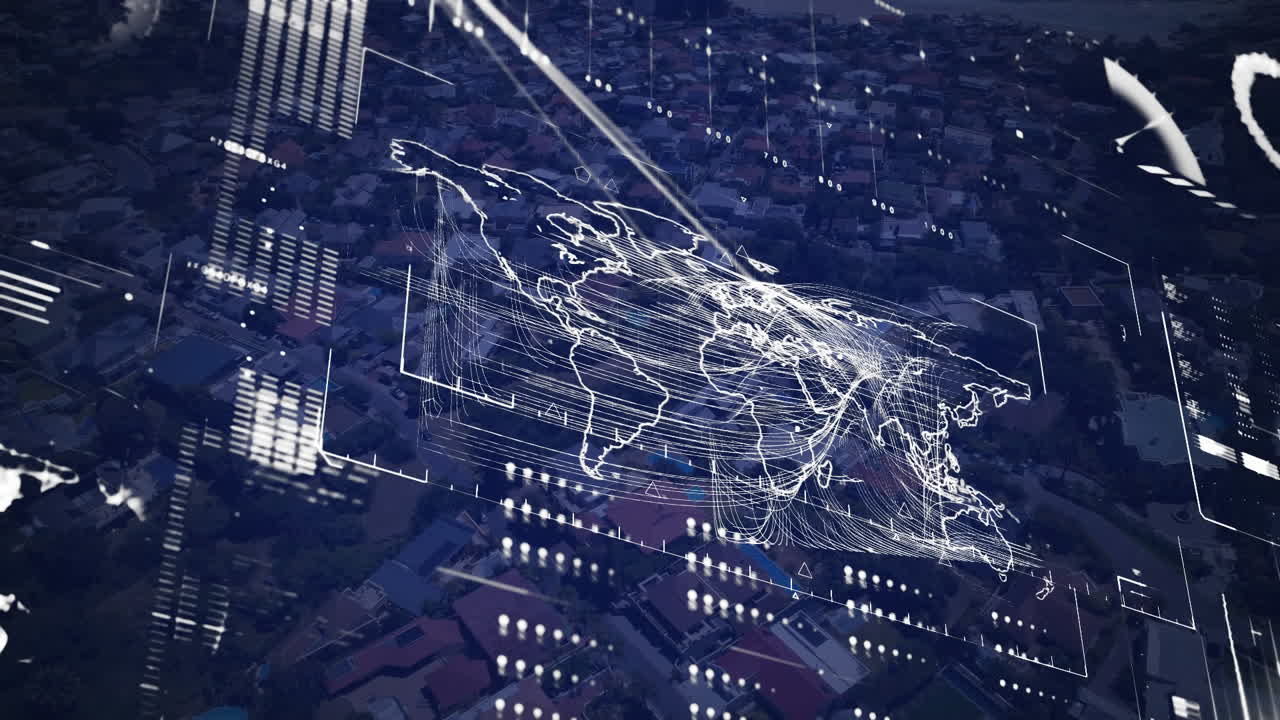 Data processing on blue background