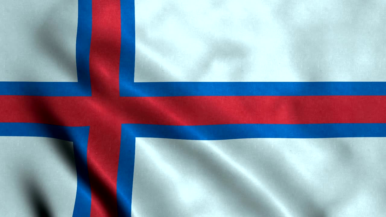 bandera de las islas feroe con bucle sin costuras de 4k
