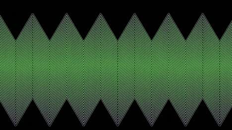 animation of thin green parallel zigzag lines slowly scrolling over black background