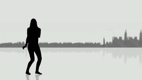 Video-Eines-Leeren-Bildschirms-Mit-Silhouette