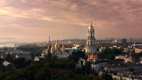 kievan pechersk lavra, kyiv, ukraine at sunrise