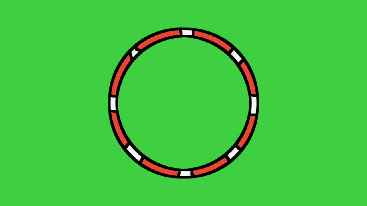 녹색 화면에 회전하는 원 경계 애니메이션, 크로마 키, 평평한 4k 비디오