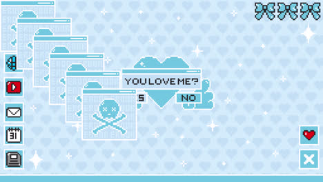 pixel art desktop: a retro love question turns into an error