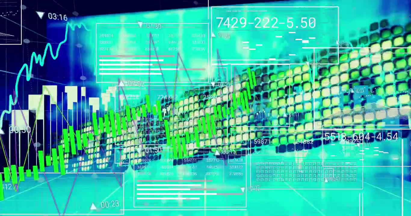 Animation of data processing over world map