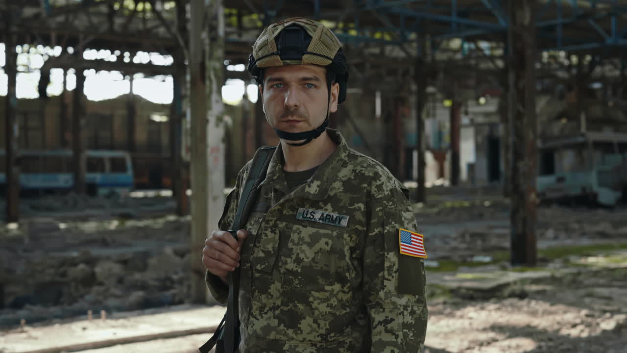 Soldier in a Ruined Factory