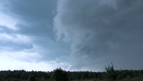 nubes tormentosas sobre el bosque