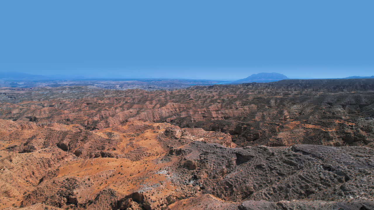Aerial view of the Gorafe desert in Granada, Andalusia, Spain