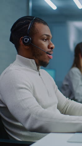 man working at a call center