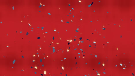 falling confetti animation on red background for celebration or party